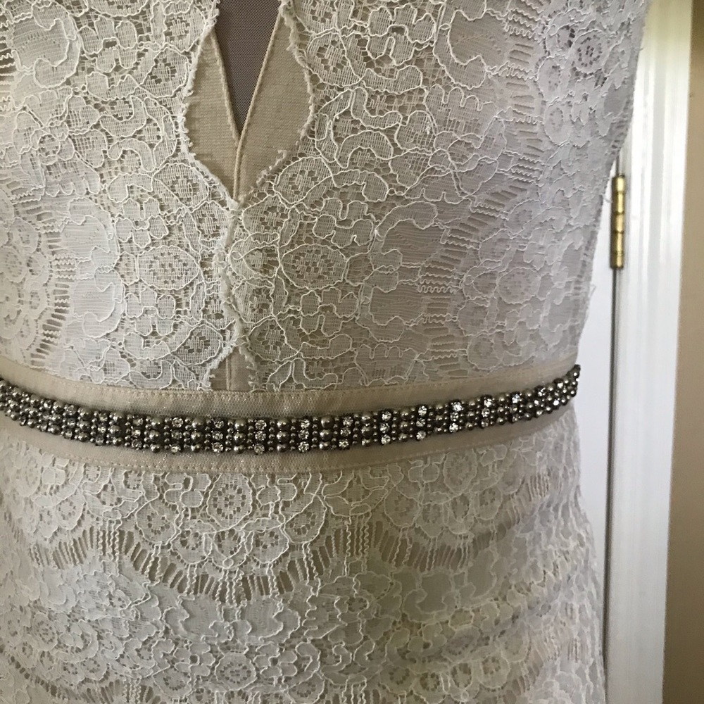 Frey Sleeveless Dress, Lace Overlay, Waist Beads - Picture 2 of 4